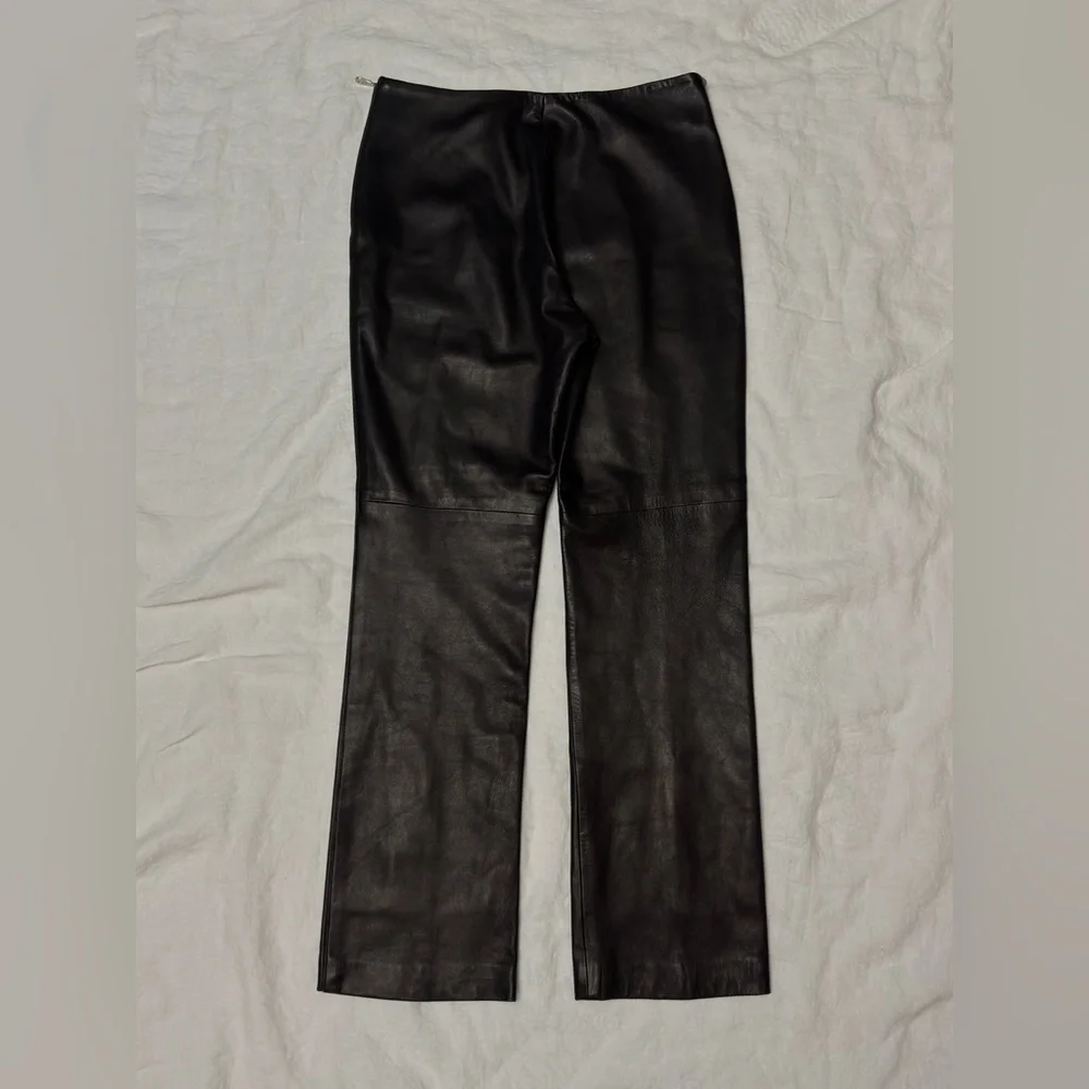 Comme Toujour Butter Soft Black Leather Trouser Pants Size 10 Grunge Indie Retro